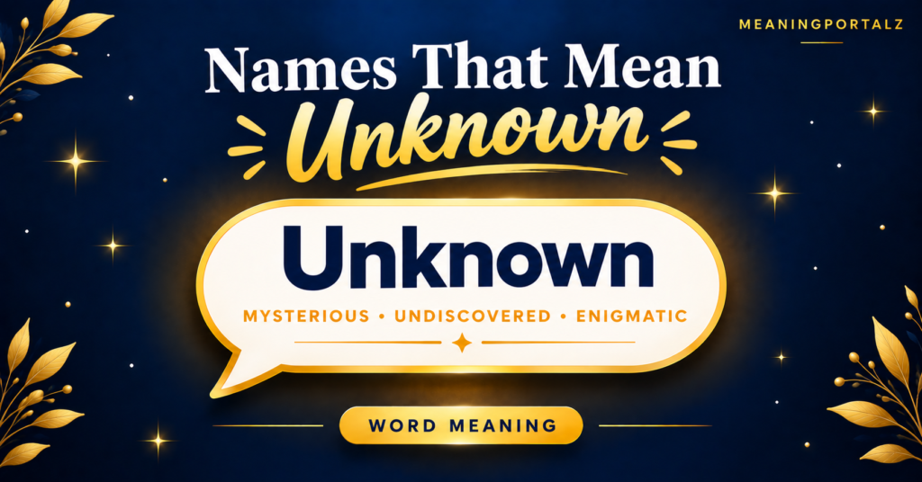 Names That Mean Unknown